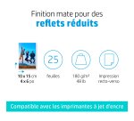 HP Papier photo mat, 180 g/m2, 10 x 15 cm (101 x 152 mm), 25 feuilles