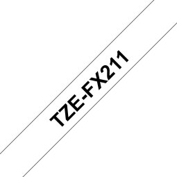 Ruban pour PTOUCH flexible laminé Noir/Blanc 6mmx8m TZEFX211