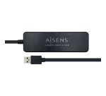AISENS Hub USB 3.0, Tipo A/M - 4 x Tipo A/H, Negro, 30 cm