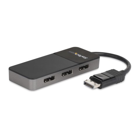 Adaptador de 3 Puertos Multimonitor - Divisor Splitter de Vídeo DisplayPort 1.4 a 3 Salidas DisplayPort