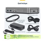 StarTech.com Docking Station USB-C - 3 Monitores 4K (2x 4K60Hz + 1x 4K30Hz) - PD 100W - 6 Puertos USB 10Gbps - GbE - DisplayPort + HDMI - Dock Tipo C Sin Controladores - Para Portátiles Windows