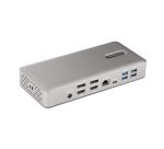 StarTech.com Station d'Accueil Universelle USB4 et Thunderbolt 4, Quatre Écrans sous Windows, Deux Écrans sur MacBook, Station d'Accueil HDMI DP avec Chargeur pour PC Portable 100W