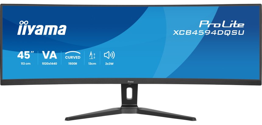 iiyama ProLite XCB4594DQSU-B1 écran plat de PC 113 cm (44.5") 5120 x 1440 pixels Dual QHD LED Noir