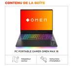 HP OMEN MAX Gaming Laptop 16-ah0033nf Intel Core Ultra 9 275HX Ordinateur portable 40,6 cm (16") WQXGA 64 Go DDR5-SDRAM NVIDIA GeForce RTX 5090 Wi-Fi 7 (802.11be) Windows 11 Home AI PC Noir