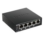 D-Link DGS-1005P/E commutateur réseau Non-géré Gigabit Ethernet (10/100/1000) Connexion Ethernet, supportant l'alimentation via ce port (PoE) Noir