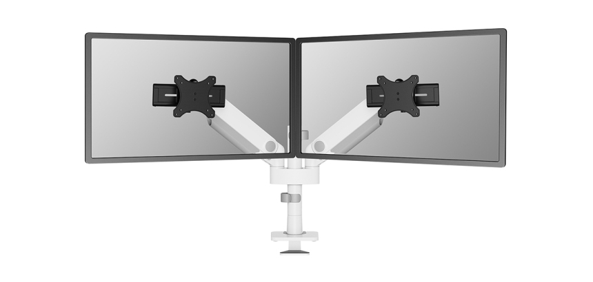 Neomounts DS65S-950WH2 Support d'écran à fixer 24-34" - ressort à gaz - Topfix - multiréglable - arrêt 180°