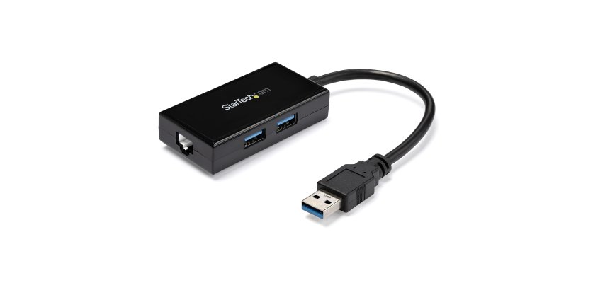StarTech.com Adaptador de Red Ethernet Gigabit Externo USB 3.0 con Concentrador Incorporado de 2 Puertos USB