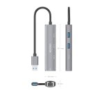 AISENS USB3.0 Dock USB-A A Ethernet Gigabit + Hub 1xUSB-C+2xUSB-A, Gris, 15cm