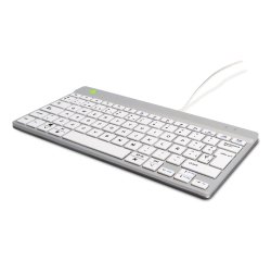 R-Go Tools Teclado ergonómico R-Go Compact Break, teclado compacto con software de pausa, QWERTY (ES), cableado, blanco