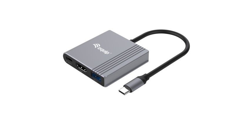 Equip Adattatore 3 in 1 da USB-C a HDMI / USB-A / USB PD, 4K/60Hz, 100W USB PD