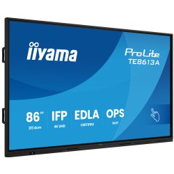 iiyama TE8613A-B1AG Écran d'affichage dynamique Écran plat interactif 2,17 m (85.6") Wifi 450 cd/m² 4K Ultra HD Noir Écran tactile Intégré dans le processeur Android 18/7