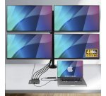 StarTech.com QUAD-USB-DP-ADAPT station d'accueil Avec fil USB 3.2 Gen 1 (3.1 Gen 1) Type-C Gris
