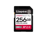 Kingston Technology 256GB Canvas React Plus SDXC UHS-II 280R/150W U3 V60 for Full HD/4K