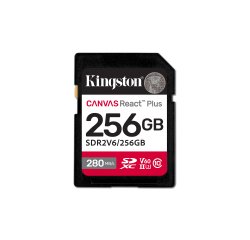 Kingston Technology 256GB Canvas React Plus SDXC UHS-II 280R/150W U3 V60 for Full HD/4K