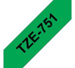 Brother TZE-751 ruban d'étiquette Noir sur vert