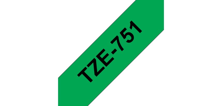 Brother TZE-751 ruban d'étiquette Noir sur vert
