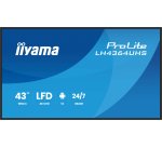 iiyama LH4364UHS-B1AG Écran d'affichage dynamique Écran plat de signalisation numérique 109,2 cm (43") LED Wifi 500 cd/m² 4K Ultra HD Noir Intégré dans le processeur Android 24/7