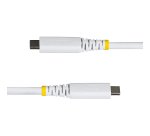 StarTech.com Câble USB4 de 50cm, 40 Gbps, Câble USB-C Certifié USB-IF, 240 W PD, 8K 60Hz/4K 240Hz DP2.1 DP40, Gaine TPE, Compatible Thunderbolt 4 - Cordon USB-C Blanc