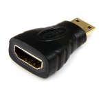StarTech.com Mini HDMI naar HDMI Adapter, 4K High Speed HDMI Adapter, 4K 30Hz Ultra HD High Speed HDMI Adapter, HDMI 1.4, Vergulde Connectors, UHD Mini HDMI Adapter 4K, Zwart
