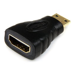 StarTech.com Mini HDMI naar HDMI Adapter, 4K High Speed HDMI Adapter, 4K 30Hz Ultra HD High Speed HDMI Adapter, HDMI 1.4, Vergulde Connectors, UHD Mini HDMI Adapter 4K, Zwart