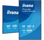 iiyama LH6575UHS-B2AG Écran d'affichage dynamique Écran plat de signalisation numérique 163,8 cm (64.5") LCD Wifi 500 cd/m² 4K Ultra HD Noir Intégré dans le processeur Android 11 24/7
