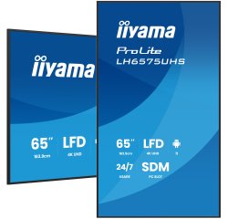 iiyama LH6575UHS-B2AG Écran d'affichage dynamique Écran plat de signalisation numérique 163,8 cm (64.5") LCD Wifi 500 cd/m² 4K Ultra HD Noir Intégré dans le processeur Android 11 24/7