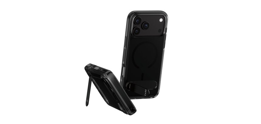 PanzerGlass CARE™ by ® Kickstand Case Smokey w. Black MagSafe iPhone 2026 Pro Max | 17 Pro Max protective case for mobile phones Transparent Cover