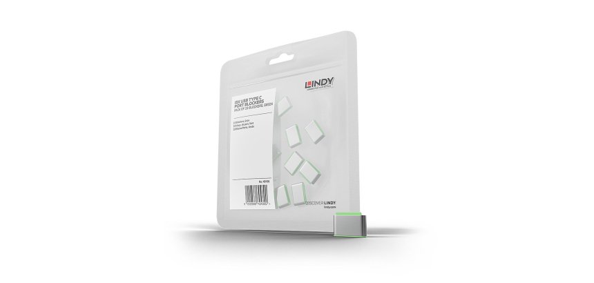 Lindy 40438 bloqueador de puerto USB Tipo C Verde 10 pieza(s)