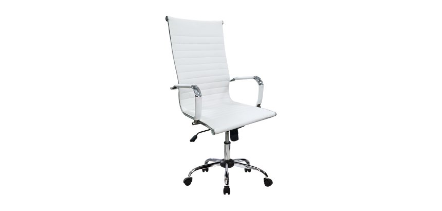 Equip Office Chair, Ribbed Upholstery, High-Back, White
