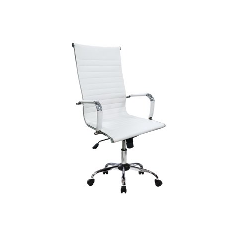 Equip Office Chair, Ribbed Upholstery, High-Back, White