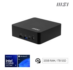 MSI Cubi NUC AI+ 3MG-002EU Copilot+ PC Intel Core Ultra 9 386H 32 GB DDR5-SDRAM 1 TB SSD Windows 11 Pro Mini PC Nero