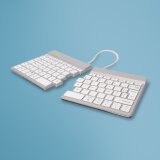 R-Go Tools Clavier ergonomique R-Go Split Break avec logiciel de pause, clavier ergonomique divisé, AZERTY (FR), bluetooth, blanc