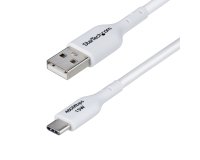 StarTech.com Câble de Charge USB-A vers USB-C de 3m, Charge et Synchronisation, 3A, USB 2.0, Gaine TPE - Cordon de Charge USB Blanc