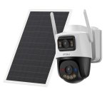 Imou AOV Dual KIT Telecamera da esterno, motorizzata, 4G e Wi-Fi a batteria ricaricabile con doppia ottica, risoluzione 5MP + 5MP, sirena integrata e faretti, deterrenza attiva con luci rosse e blu, rilevamento movimento/umano, visione notturna a colori,