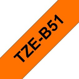 Ruban pour PTOUCH laminé Noir/Orange fluo 24mmx5m TZEB51