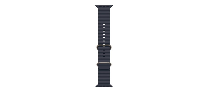 Apple 49mm Navy Ocean Band - Natural Titanium Finish