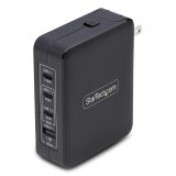 StarTech.com Cargador USB-C/USB-A de Pared GaN PD de 140W - 3x USB-C/1x USB-A - Cargador Internacional para Portátil MacBook/Dell XPS/Inspiron - Cargador USB Tipo C PD 3.1