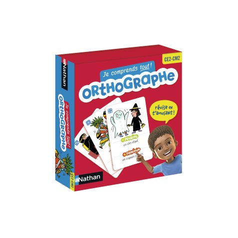 Francais nathan je comprends tout orthographe du ce2 au    cm2 80 cartes 1 plateau 2     pions 2 a 4 joueurs