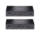StarTech.com Extendeur HDMI 4K sur Câble CAT5/CAT6 - Prolongateur Vidéo 4K 60Hz HDR jusqu'à 70m - Extender HDMI 4K, Câblage HDMI sur Ethernet - Sortie Audio S/PDIF - Kit Émetteur-Récepteur HDMI