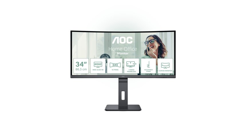 AOC CU34P3CV écran plat de PC 86,4 cm (34") 3440 x 1440 pixels UltraWide Quad HD LED Noir
