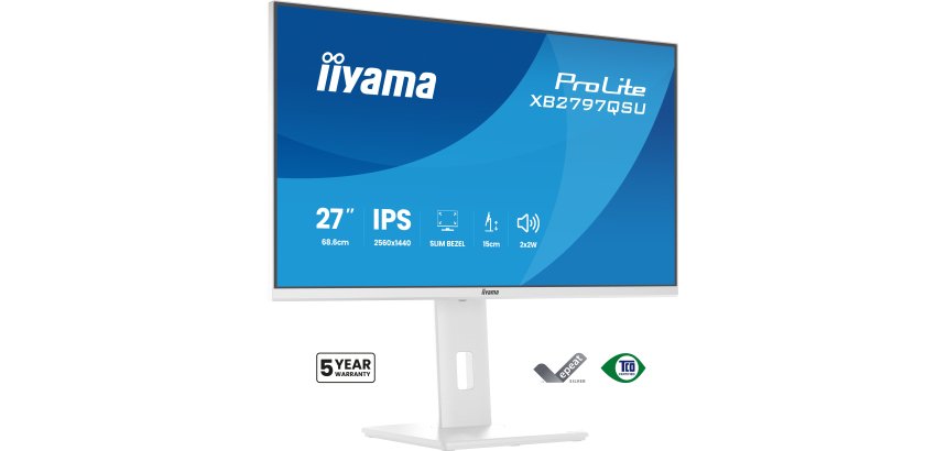 iiyama ProLite XB2797QSU-W1 PC flat screen 68.6 cm (27") 2560 x 1440 pixels Quad HD LED White