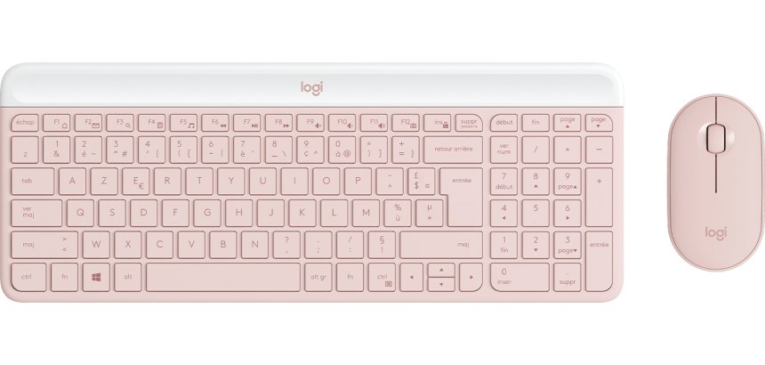 Logitech 920-011316 clavier Souris incluse Bureau RF sans fil AZERTY Français Rose