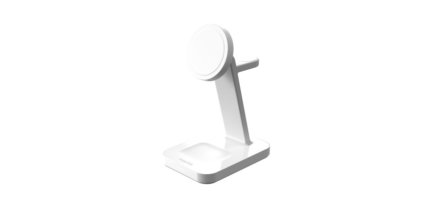 mophie Snap+ 3-in-1 Wireless Charge Stand Casque, Smartphone, Smartwatch Blanc USB Recharge sans fil Charge rapide Intérieure