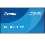 iiyama LH8664UHS-B3AG Écran d'affichage dynamique Écran plat de signalisation numérique 2,17 m (85.6") Wifi 500 cd/m² 4K Ultra HD Noir Intégré dans le processeur Android 24/7