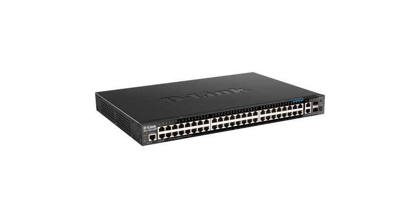 D-Link DGS-1520-52MP Géré L3 Gigabit Ethernet (10/100/1000) Connexion Ethernet, supportant l'alimentation via ce port (PoE) 1U Noir