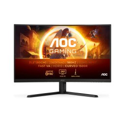 AOC G4 CQ32G4VE écran plat de PC 81,3 cm (32") 2560 x 1440 pixels Quad HD LCD Noir, Gris