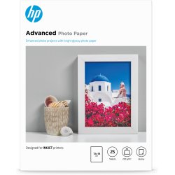 HP Papier photo Advanced, brillant, 250 g/m2, 13 x 18 cm (127 x 178 mm), 25 feuilles
