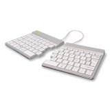 R-Go Tools Clavier ergonomique R-Go Split Break avec logiciel de pause, clavier ergonomique divisé, AZERTY (FR), bluetooth, blanc