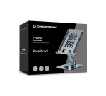 Conceptronic THANA09G Foldable Swivel Tablet Stand, 360° Rotating Base, Adjustable Height
