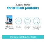 HP Advanced Photo Paper Glossy 250 g/m2 10 x 15 cm (101 x 152 mm) 25 sheets
